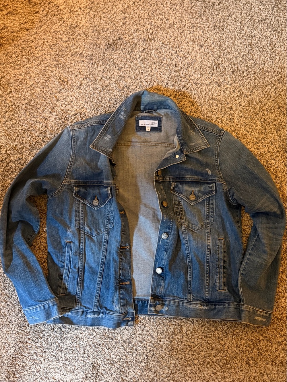 LOFT Men's Medium Blue Denim Shirt Jacket